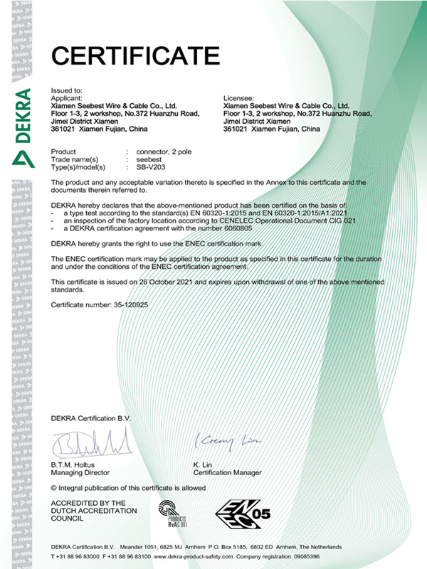 DEKRA Certificate 1